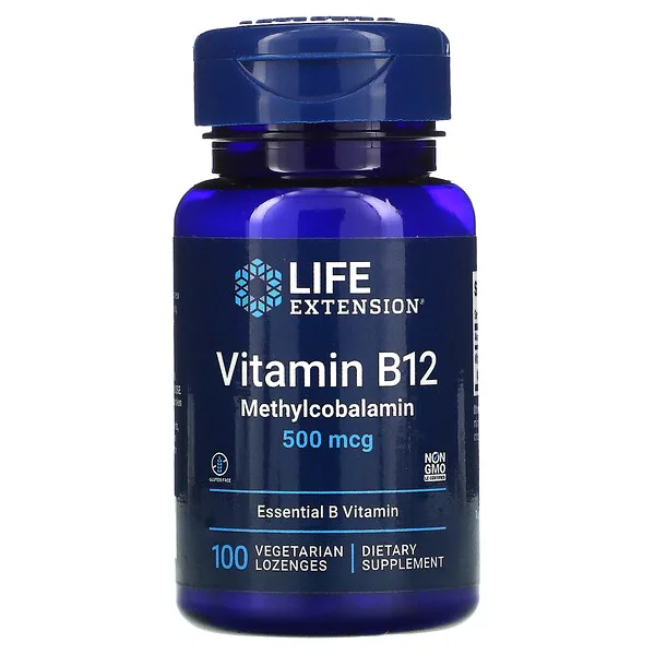 Life Extension, Vitamin B12, Methylcobalamin, 500 mcg